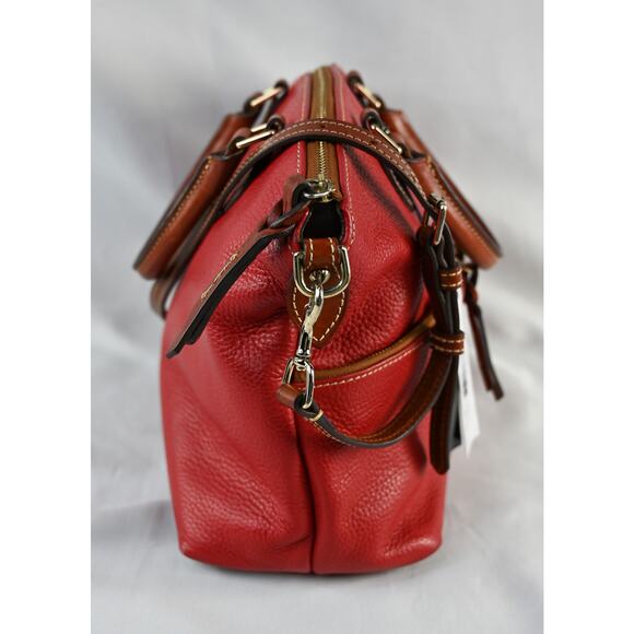 Dooney & Bourke Dillen Double Pocket Satchel R2224 Red - Picture 3 of 16